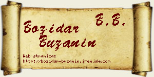Božidar Bužanin vizit kartica